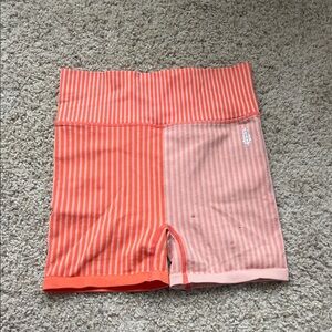 FP Movement by Free People Striped Bike Shorts in Orange and Pink